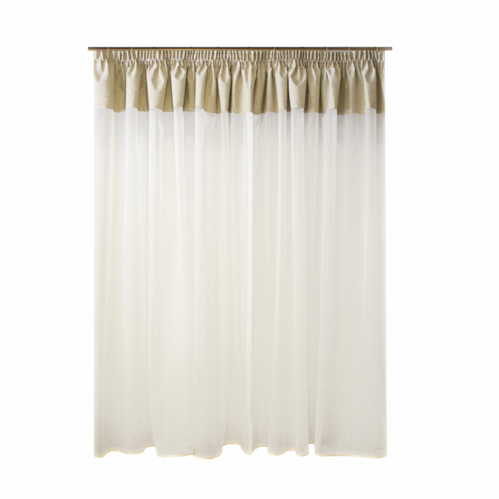 Perdea Velaria bamboo ivoire si tafta bej, 380x170 cm [2]