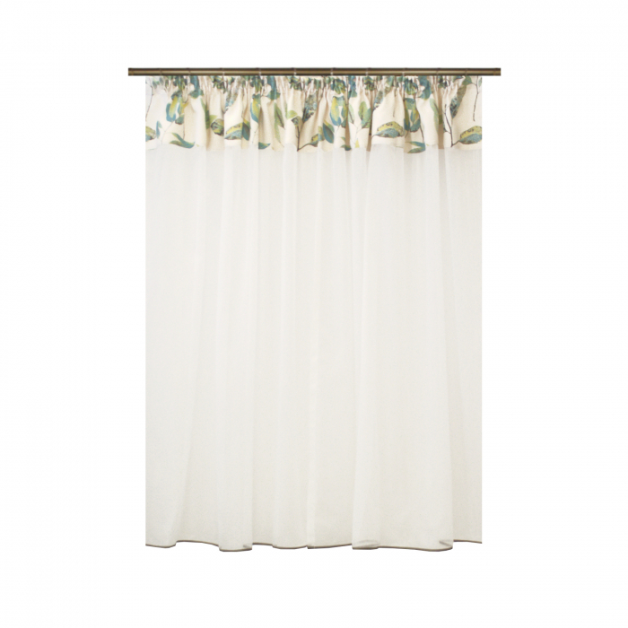 Perdea Velaria bamboo alb si tafta frunze verzi, 260x155 cm [2]