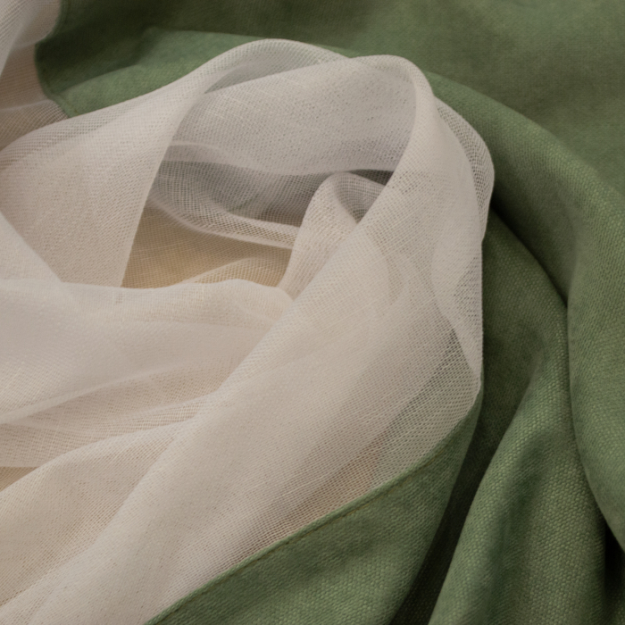 Perdea Velaria bamboo alb cu banda verde, 140x165 cm [3]
