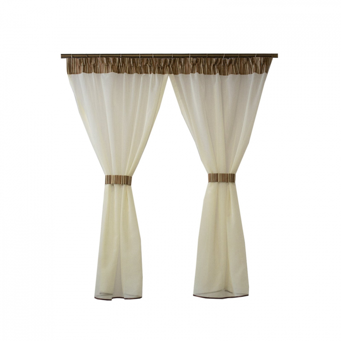 Perdea Velaria in ivoire cu dungi, 170x155 cm [2]