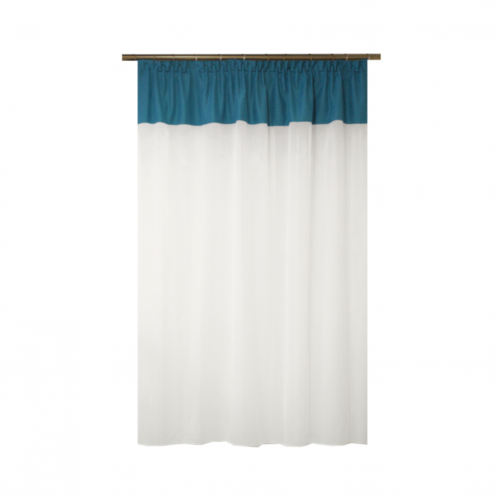 Perdea Velaria bamboo alb cu suet turcoaz, 140x145 cm [1]