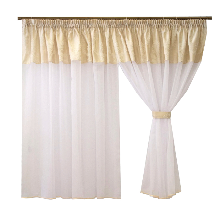 Perdea Velaria bamboo alb cu tafta ivoire, 390x160 cm [6]