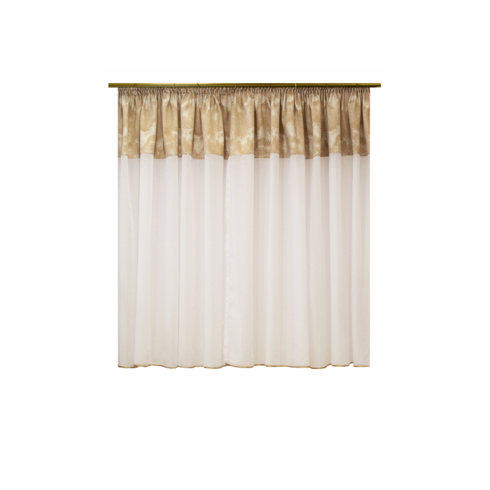 Perdea Velaria bamboo alb si tafta bej antichizat, 420x140 cm [2]