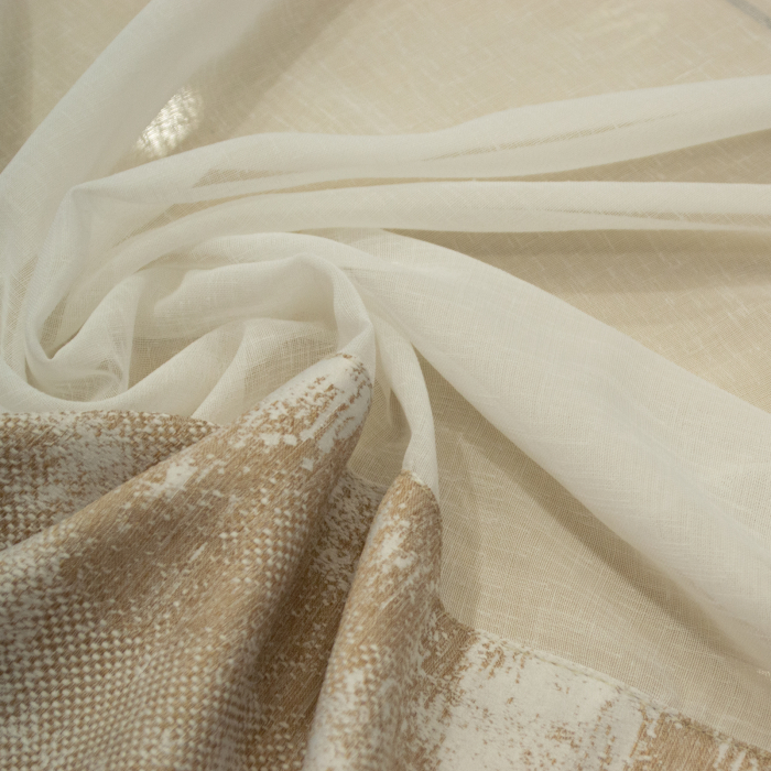 Perdea Velaria in ivoire si tafta bej antichizat, 165x160 cm [3]