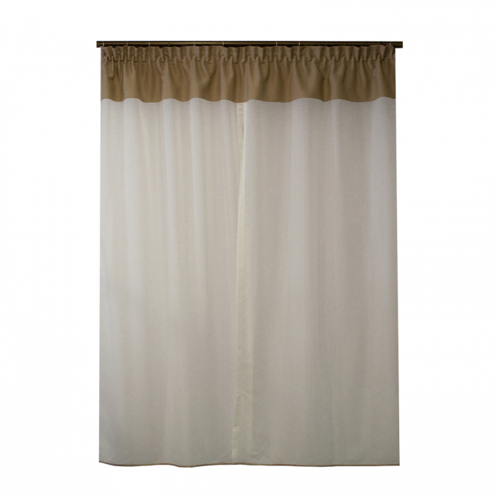 Perdea Velaria easy ivoire si banda bej, 155x170 cm [2]