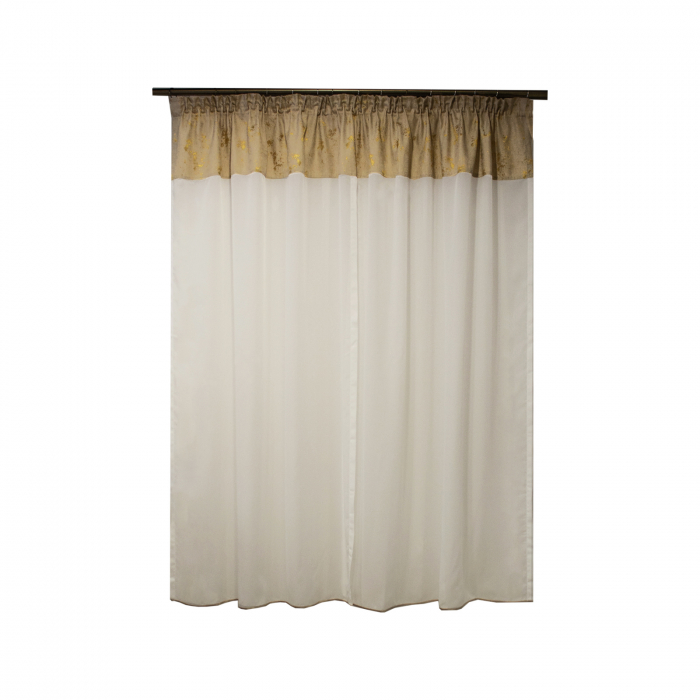 Perdea Velaria voal crep cu insertii aurii, 220x180 c m [1]