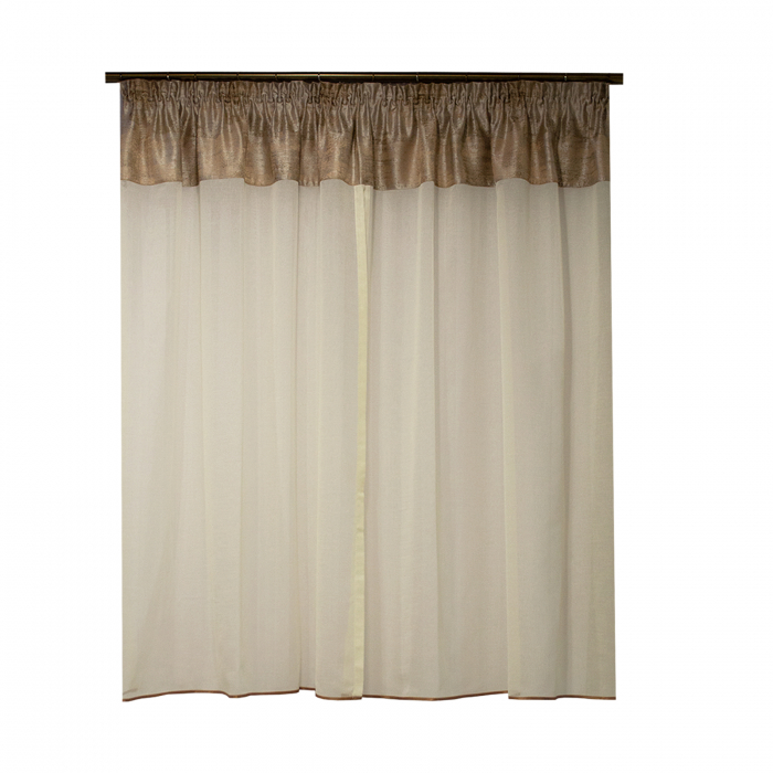 Perdea Velaria  in ivoire si tafta bej antichizat, 220x155 cm [2]