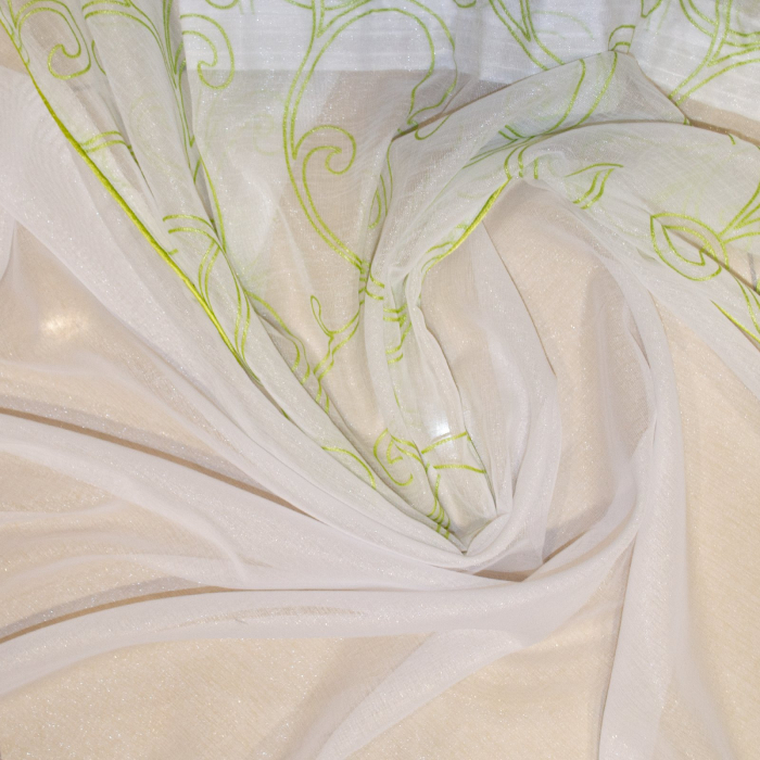 Perdea Velaria, in alb cu imprimeu verde, 290x185 cm [2]