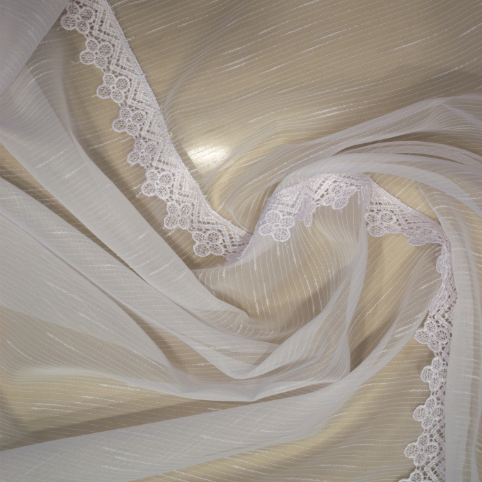 Perdea Velaria sable alb cu dantela, 340x140 cm [4]