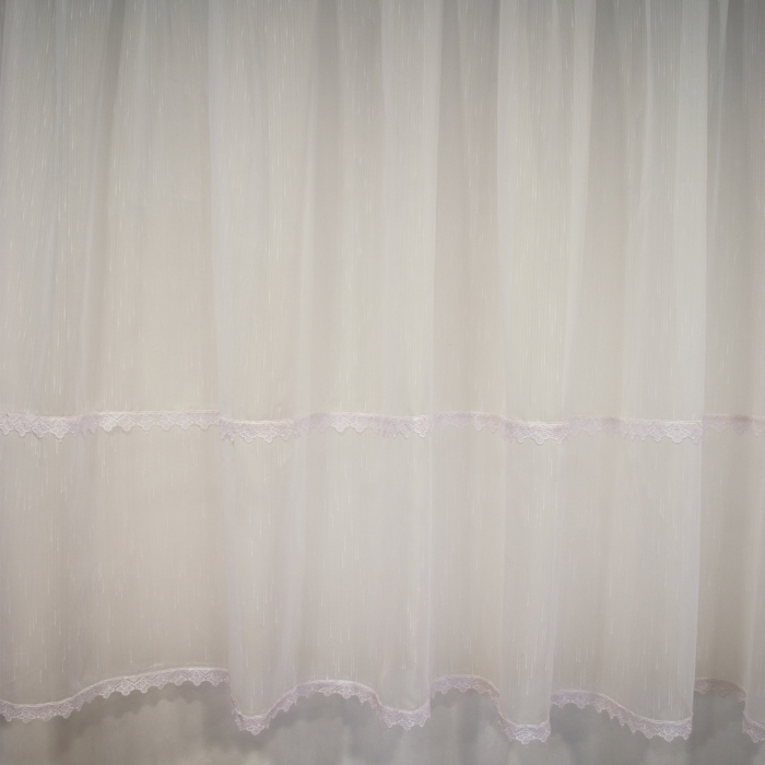 Perdea Velaria sable alb cu dantela, 340x140 cm [2]
