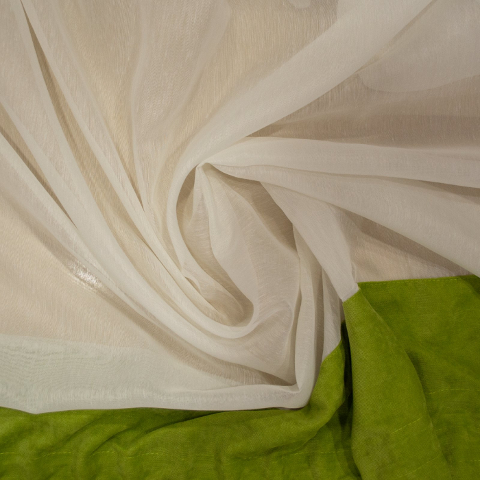 Perdea Velaria batist unt cu bata verde, 390x230 cm [2]