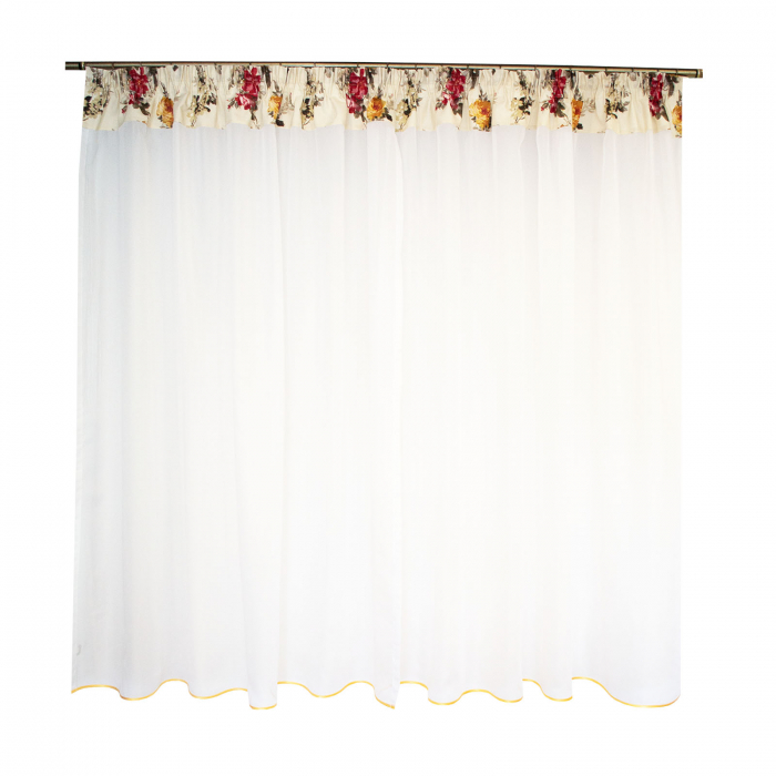 Perdea Velaria alba cu imprimeu floral, 235x160 cm [3]