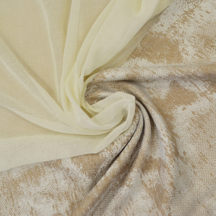 Perdea Velaria ivoire si tafta bej antichizat, 170 x 145 cm [3]