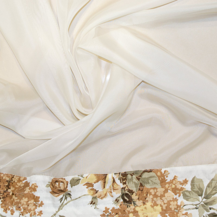 Perdea Velaria voal unt cu flori maro, 285x150 cm [2]