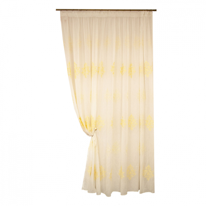 Perdea Velaria in alb cu baroc bej, 300x260 cm [3]