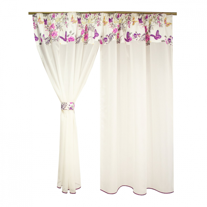 Perdea Velaria voal unt cu fluturi, 275x170 cm [3]