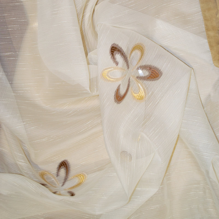 Perdea Velaria flori maro, 235x150 cm [2]