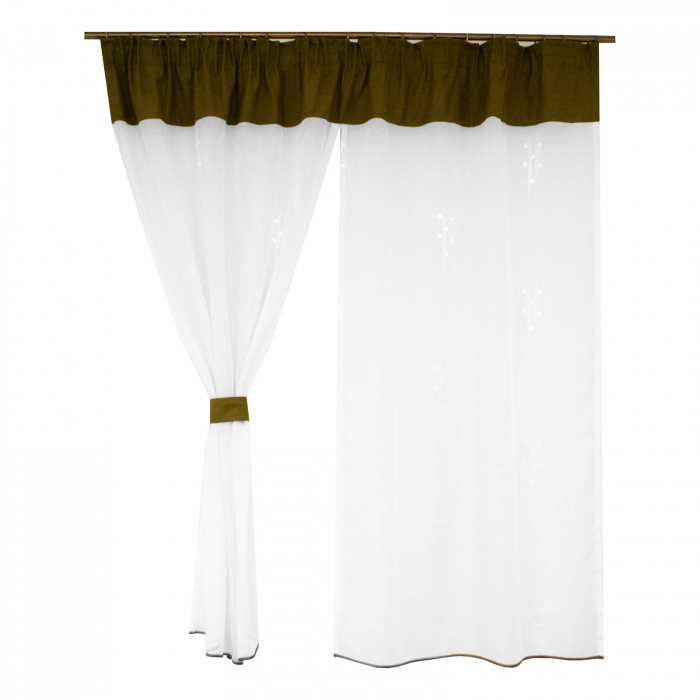 Perdea Velaria voal alb cu patratele, 290x155 cm [3]
