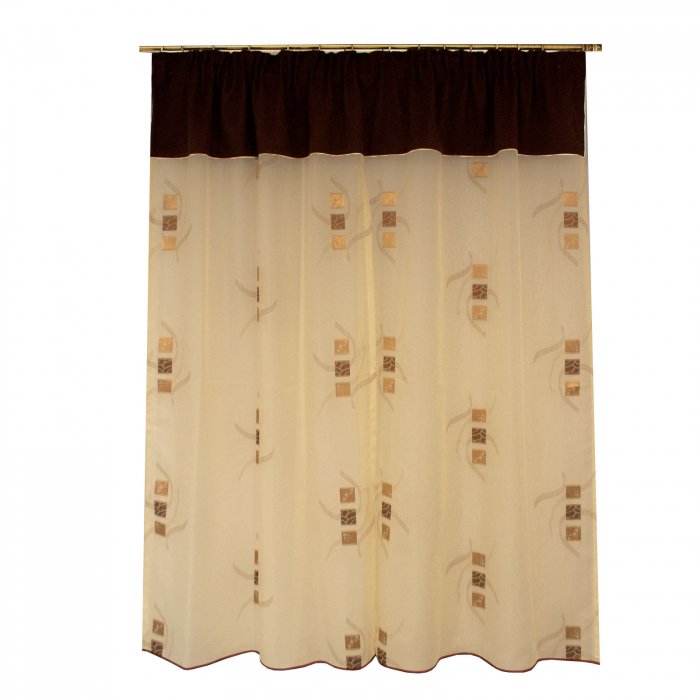 Perdea Velaria cu crem cu model geometric, 180x165 cm [2]