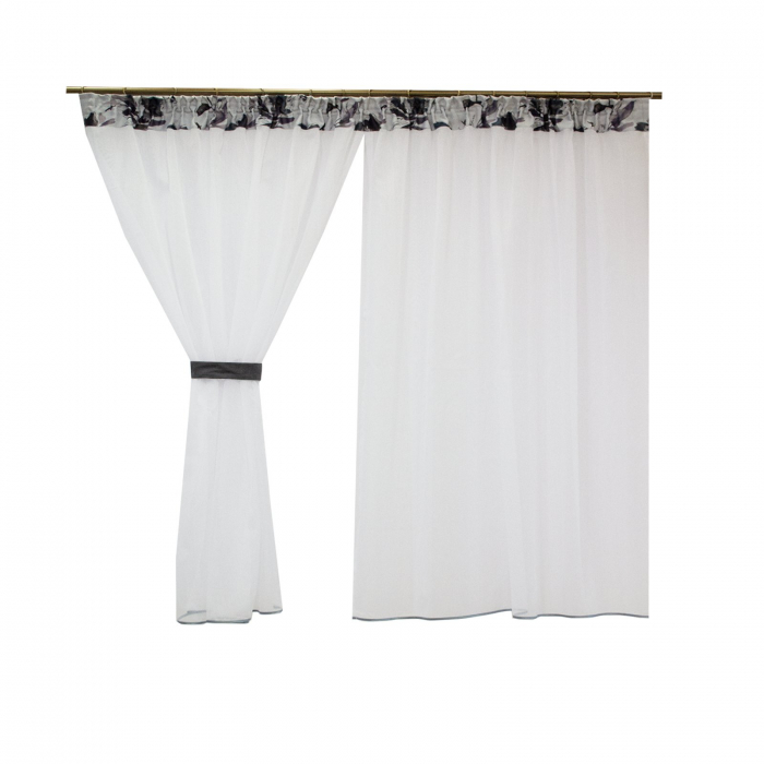 Perdea Velaria alba cu flori, 240x175 cm [3]
