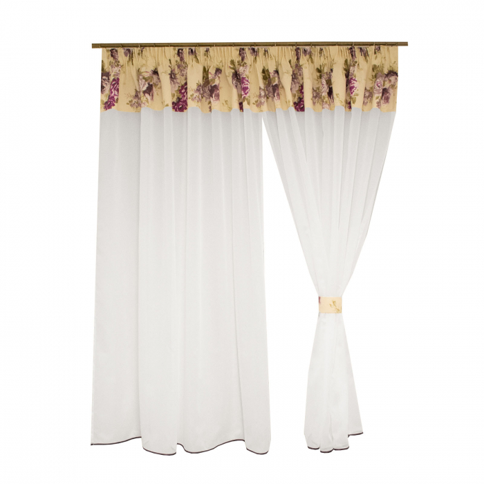 Perdea Velaria alba de bucatarie, 380x170 cm [3]
