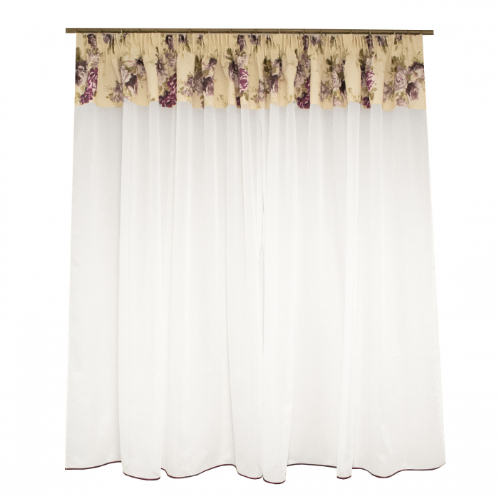 Perdea Velaria alba de bucatarie, 360x160 cm [2]