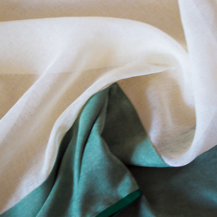 Perdea Velaria in rar ivoire cu flori mov, 350x150 cm [3]