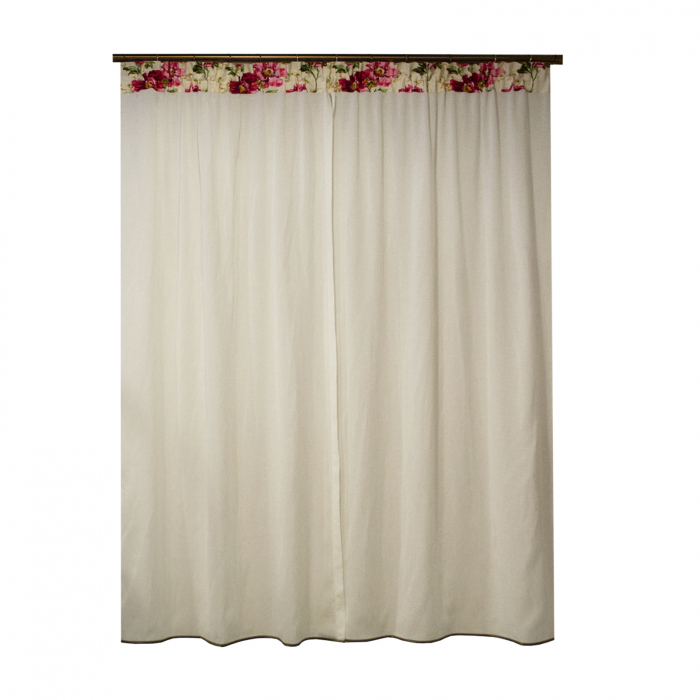 Perdea Velaria in ivoire cu flori, 180x170 cm [2]