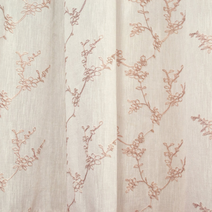 Perdea Velaria de bucatarie cu broderie roz, 340x155 cm [2]