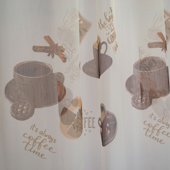 Perdea Velaria de bucatarie cu cesti de cafea, 120 x 200 cm [2]