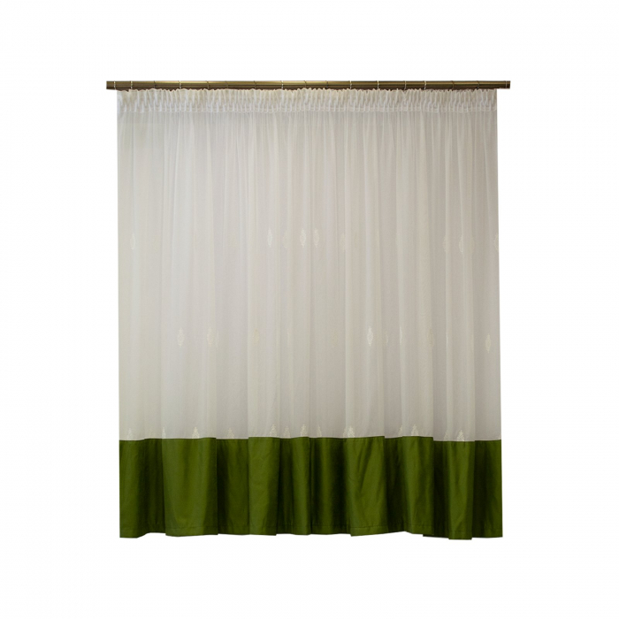 Perdea Velaria ivoire cu Suet verde, 345x140 cm [1]