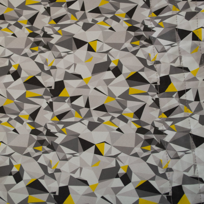 Perdea Velaria din in ivoire cu model geometric, 165x175 cm [4]