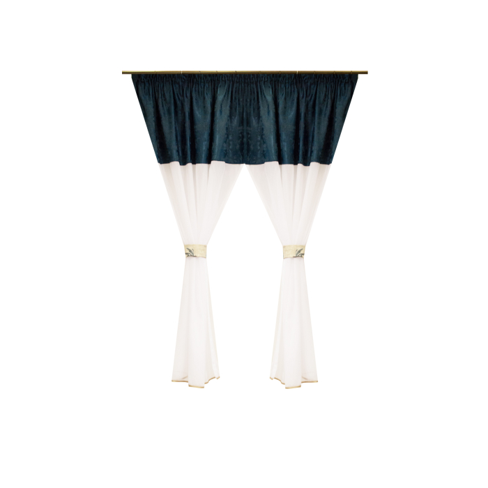 Perdea Velaria bamboo alb si asos albastru petrol, 230x143 cm [1]
