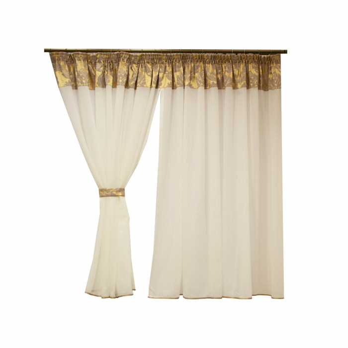 Perdea Velaria de bucatarie in ivory, 380x160 cm [3]