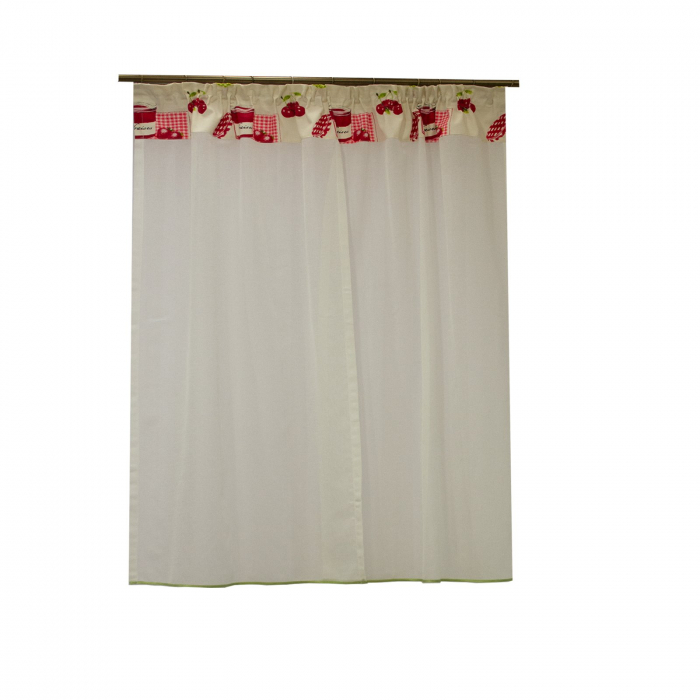 Perdea Velaria de bucatarie ivory cu ciresele, 150x160 cm [2]