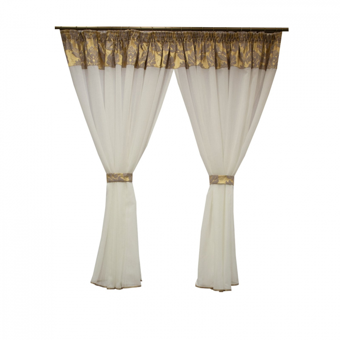 Perdea Velaria de bucatarie in ivory, 380x160 cm [2]