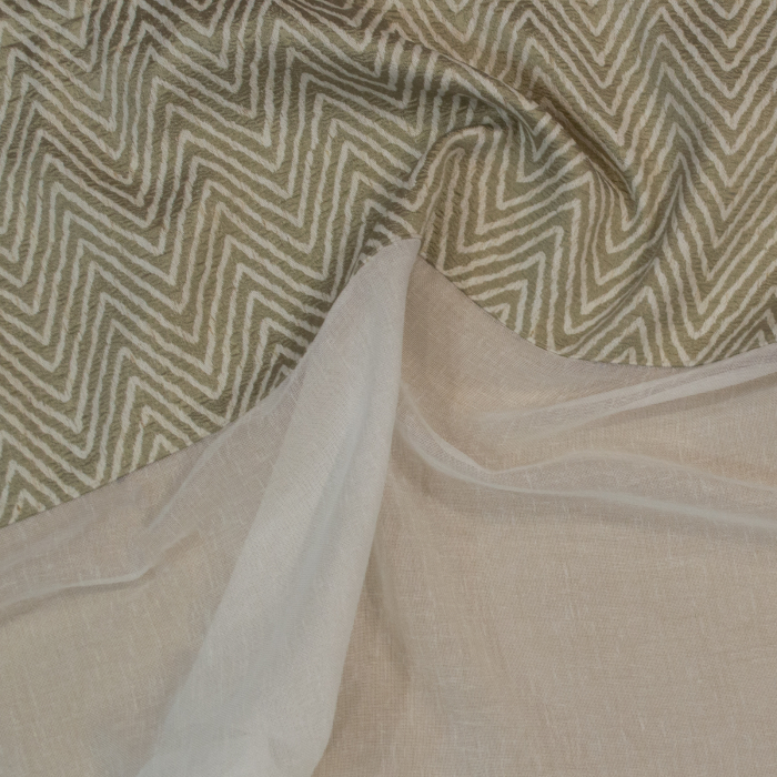 Perdea Velaria de bucatarie ivoire cu tafta bej, 220x150 cm [3]