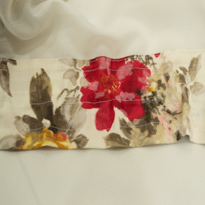 Perdea Velaria de bucatarie ivory cu flori, 260x155 cm [4]