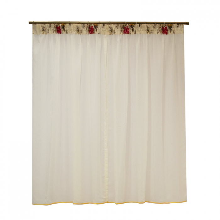 Perdea Velaria de bucatarie ivory cu flori, 260x155 cm [1]