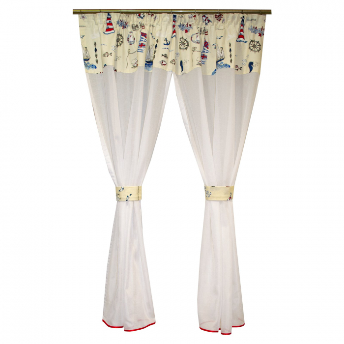 Perdea Velaria de bucatarie navigator, cu esarfe 160x145 cm [1]