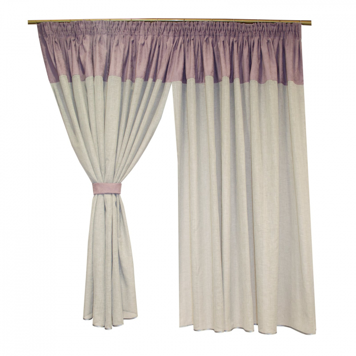 Perdea Velaria in gri cu esarfe, 400x155 cm [4]