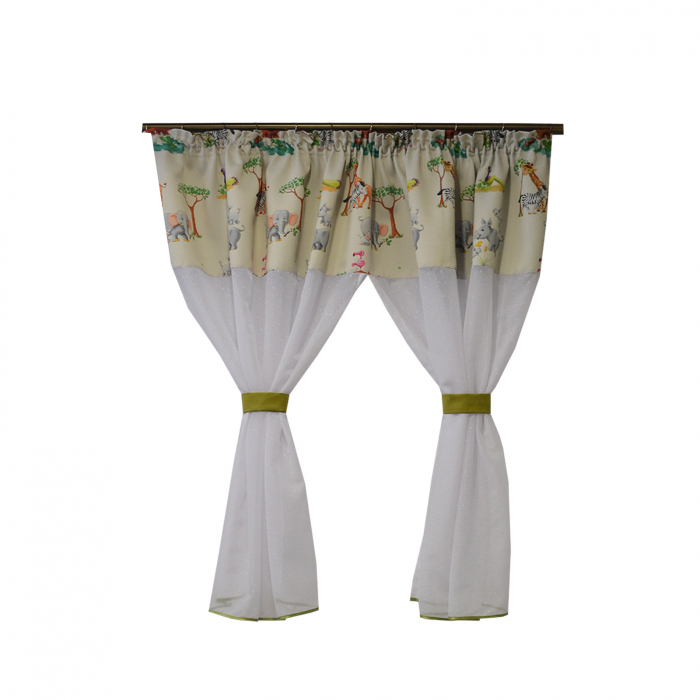 Perdea Velaria ploita alba cu model zoo, 210x140 cm [2]