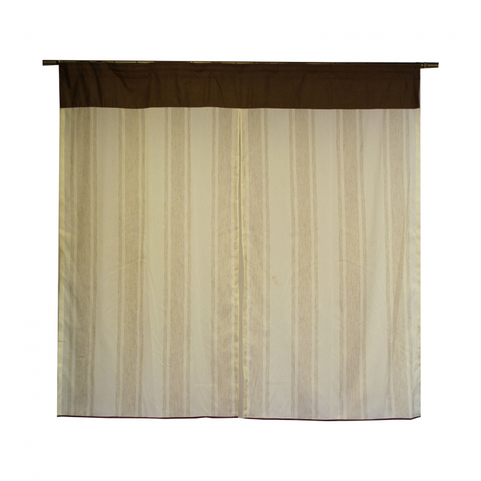 Perdea Velaria de bucatarie in dungi maro, 175x165 cm [3]
