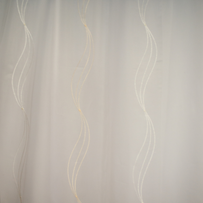 Perdea Velaria de bucatarie voal alb cu imprimeu geometric, 190x160 cm [3]