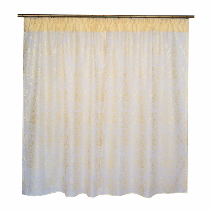 Perdea Velaria in alb cu imprimeu baroc auriu, 180x150 cm [4]