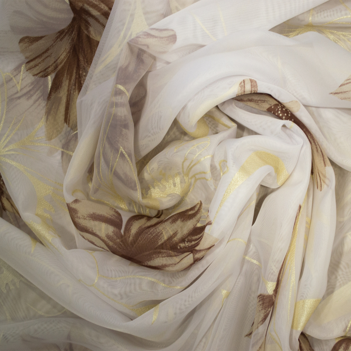 Perdea Velaria flori pictate maro, 290x165 cm [3]