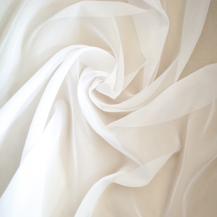 Perdea Velaria voal alb cu flori pictate maro, 370x175 cm [5]