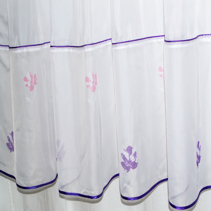 Perdea Velaria voal cu flori mov, 380x165 cm [2]