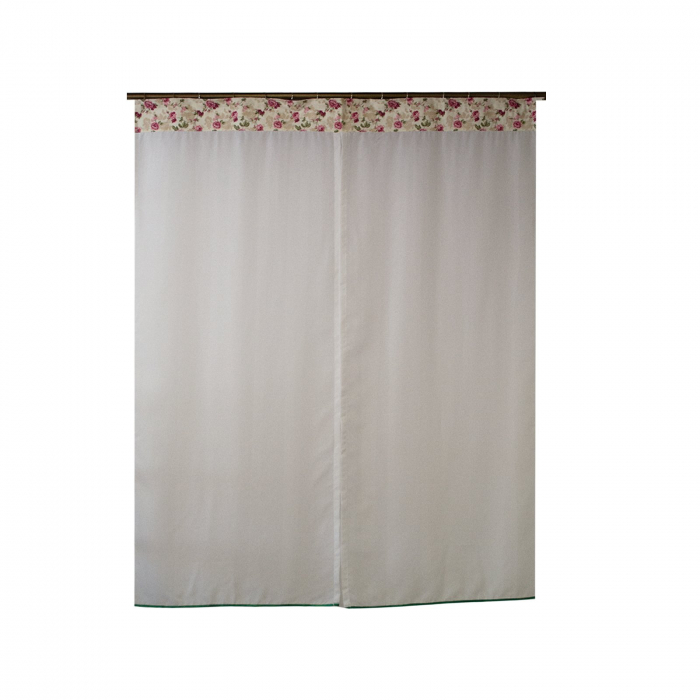 Perdea Velaria in alb cu roses rosii, 140x175 cm [4]