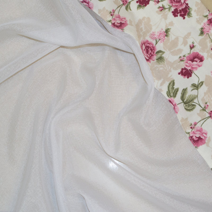 Perdea Velaria in alb cu roses rosii, 140x175 cm [2]